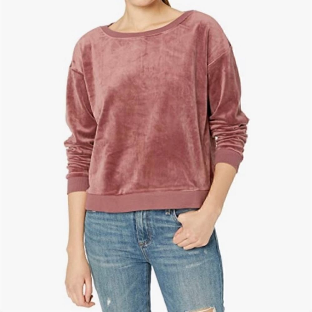 Cupcakes & Cashmere Athleisure Barbiecore Preppy Velour Loungewear Sweater S